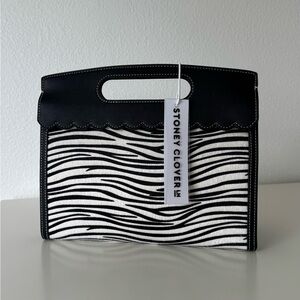 Stoney Clover Lane Black & White ‘Into The Wild’ Zebra Print Envelope Clutch